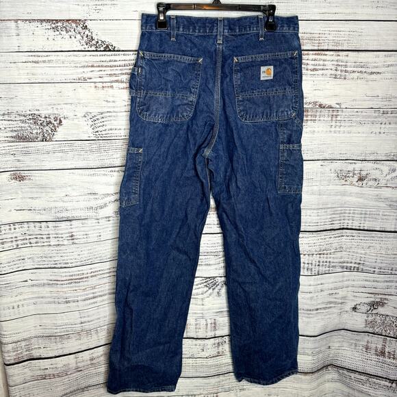Carhartt Other - Carhartt Jeans Mens Blue Carpenter 2112 Cat Flame Resistant Work Denim 33X34